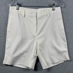 J. Jill Solid White Essential Cotton Stretch Bermuda Shorts Women's Size 8P NWOT